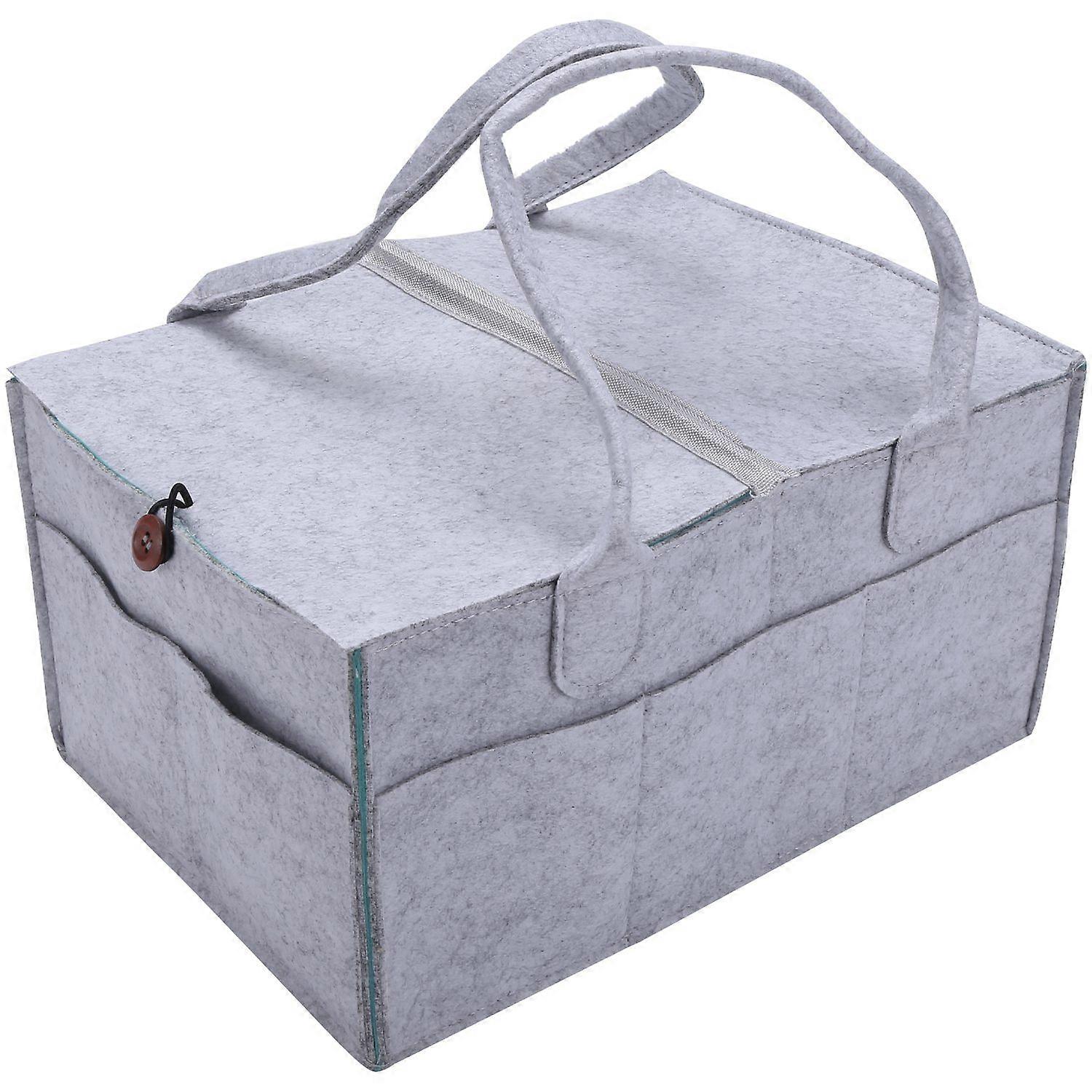 Foldable Felt Baby Diaper Organiser Removable Lid Storage Bag Kid Toys Portable Bag Box for Car Tra
