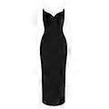 Hiver 2022 Sexy Strap Sans manches Couche Noir Long Bodycon Bandage Robe Designer Mode Soirée Robe Vestido