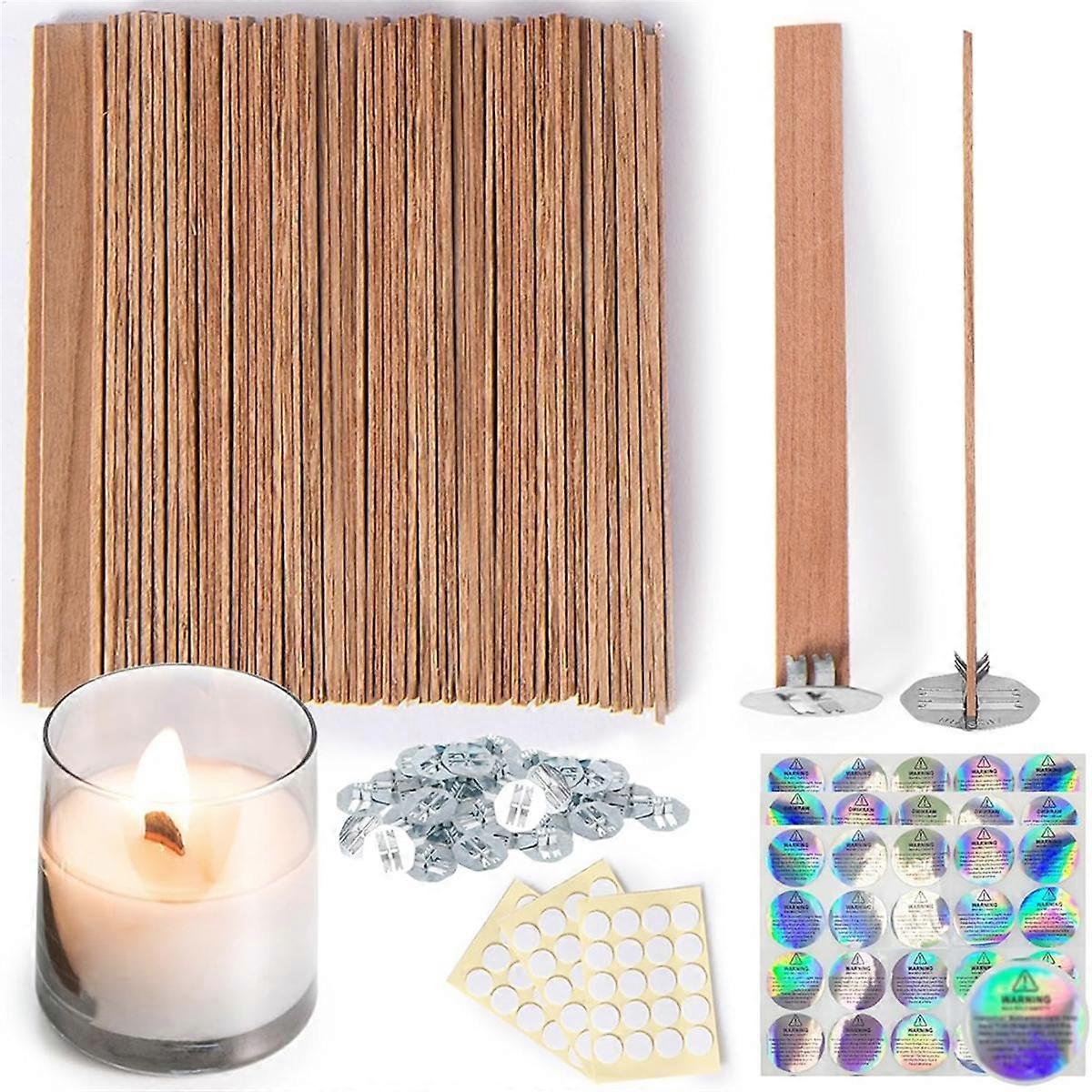 Candle Wick,Thicken Wood Wicks for CandlesLong Lasting FlameEasily Burn,Candle Cores for Candle