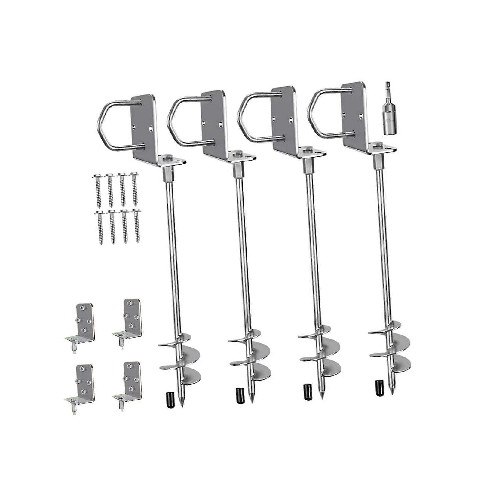 4db földelt horgony, csavar be csavar földhorgonyok, kerti trambulin karók