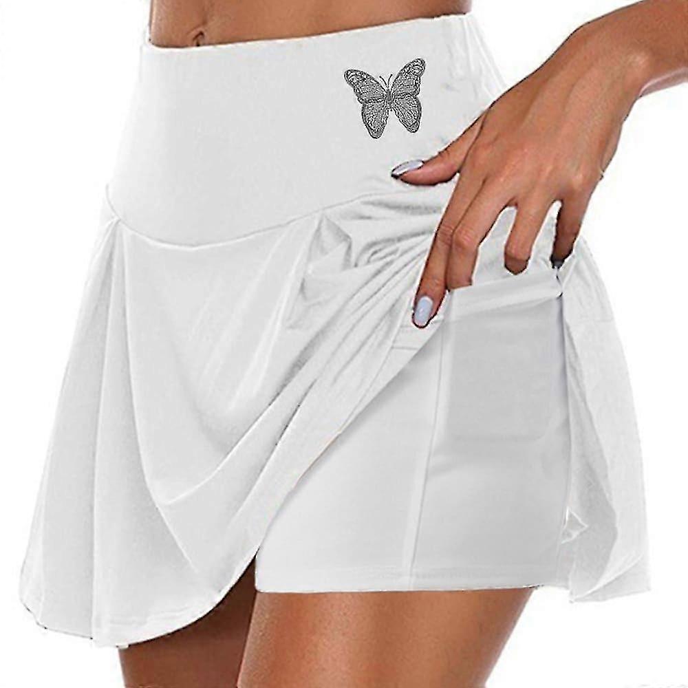 חצאיות טניס לנשים חצאיות גולף חצאית יוגה כיסי צד 2 ב 1 ייבוש מהיר יוגה כושר כושר אימון תחתונים פרפר 1 # 2 # 3 # ספורט בגדי ספורט אתלטי