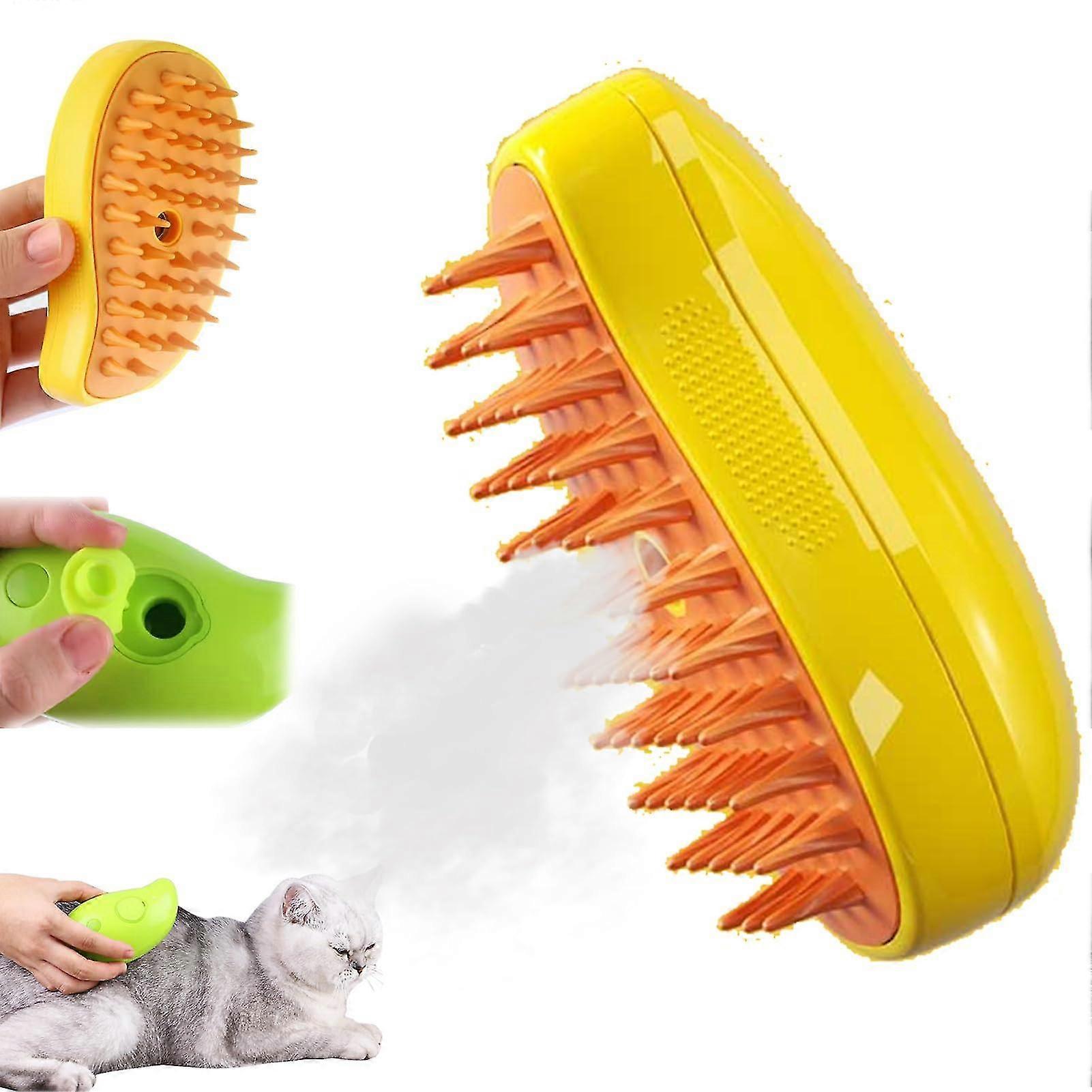 Steamy Cat Brush - 2024 New Cat Steamy Brush Steamy Brush Cat Steamy Dog Brush Multifunctional Self Cleaning Steam Cat Brush For Removing Tangled A