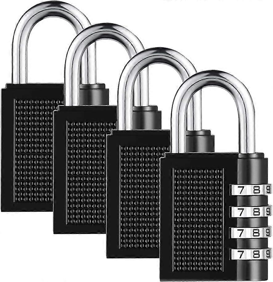 4 Digit Combination Padlock 4 Pack Heavy Duty Combination Code Lock for Families @