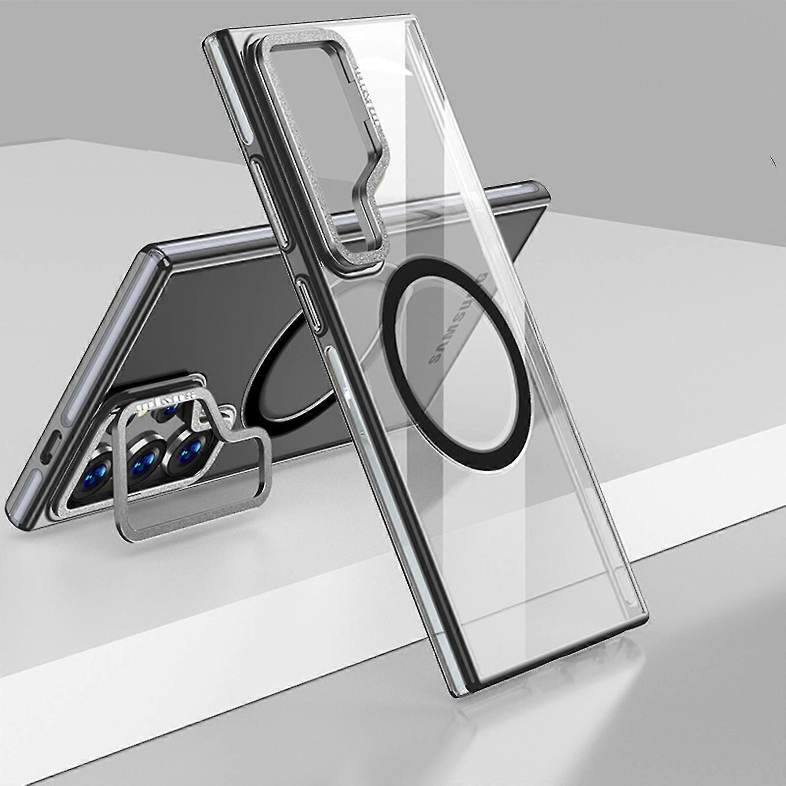 Galaxy S24 Ultra Case with Kickstand,[Compatible with Magsafe] Magnetic Clear Case S24 Ultra Phone Case