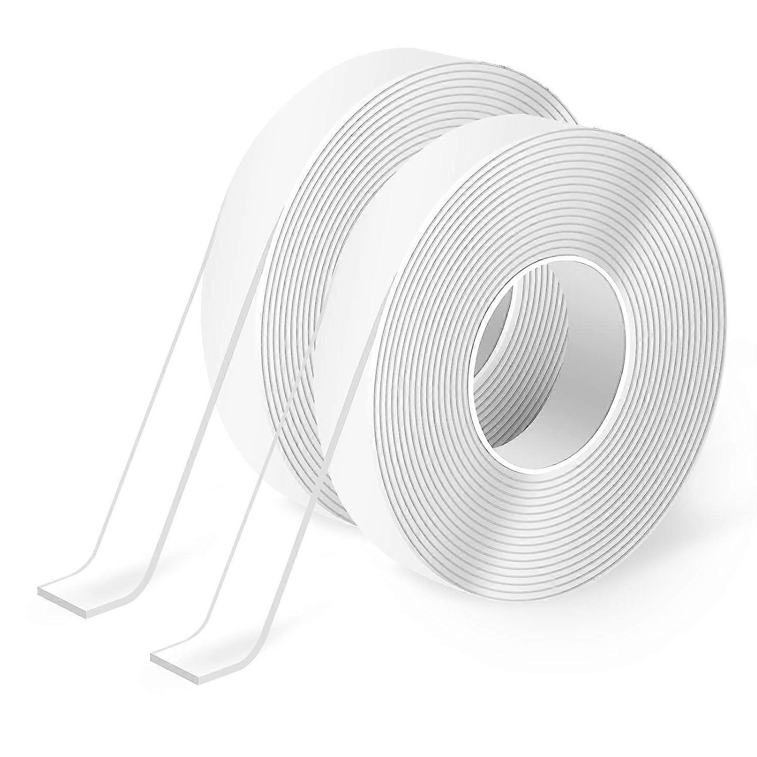 2 x 1mm thick / 20mm wide / 3m long / 38mm double sided nano perforated tapes very durable - Multi-purpose - for carpets, PVC, gifts, stickies, photo