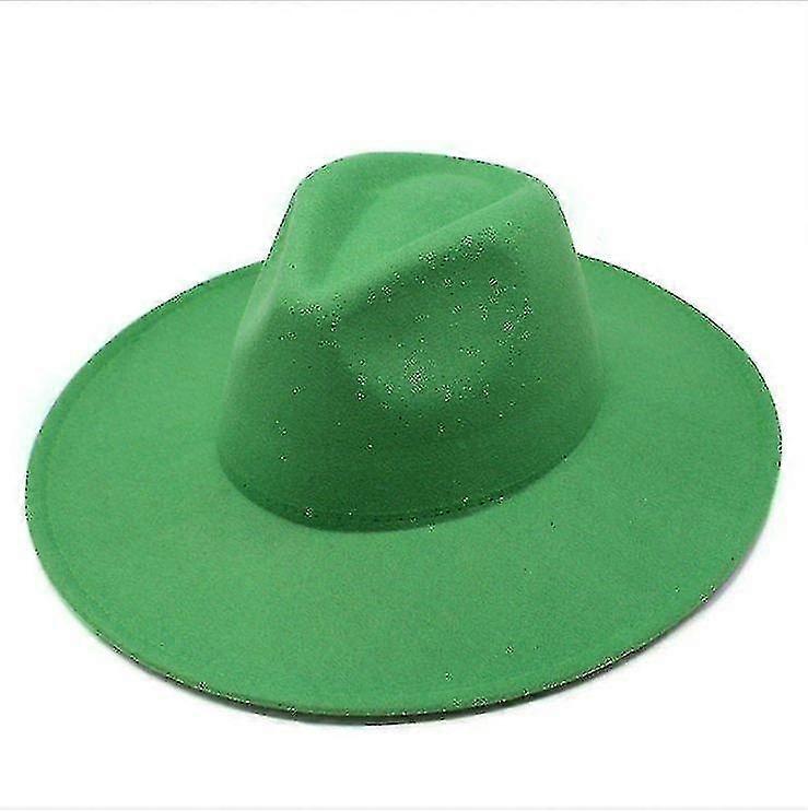 Varm vinter klassisk bred rand Fedora Hat Sort hvid uld hatte mænd kvinder knuses Vinter Hat