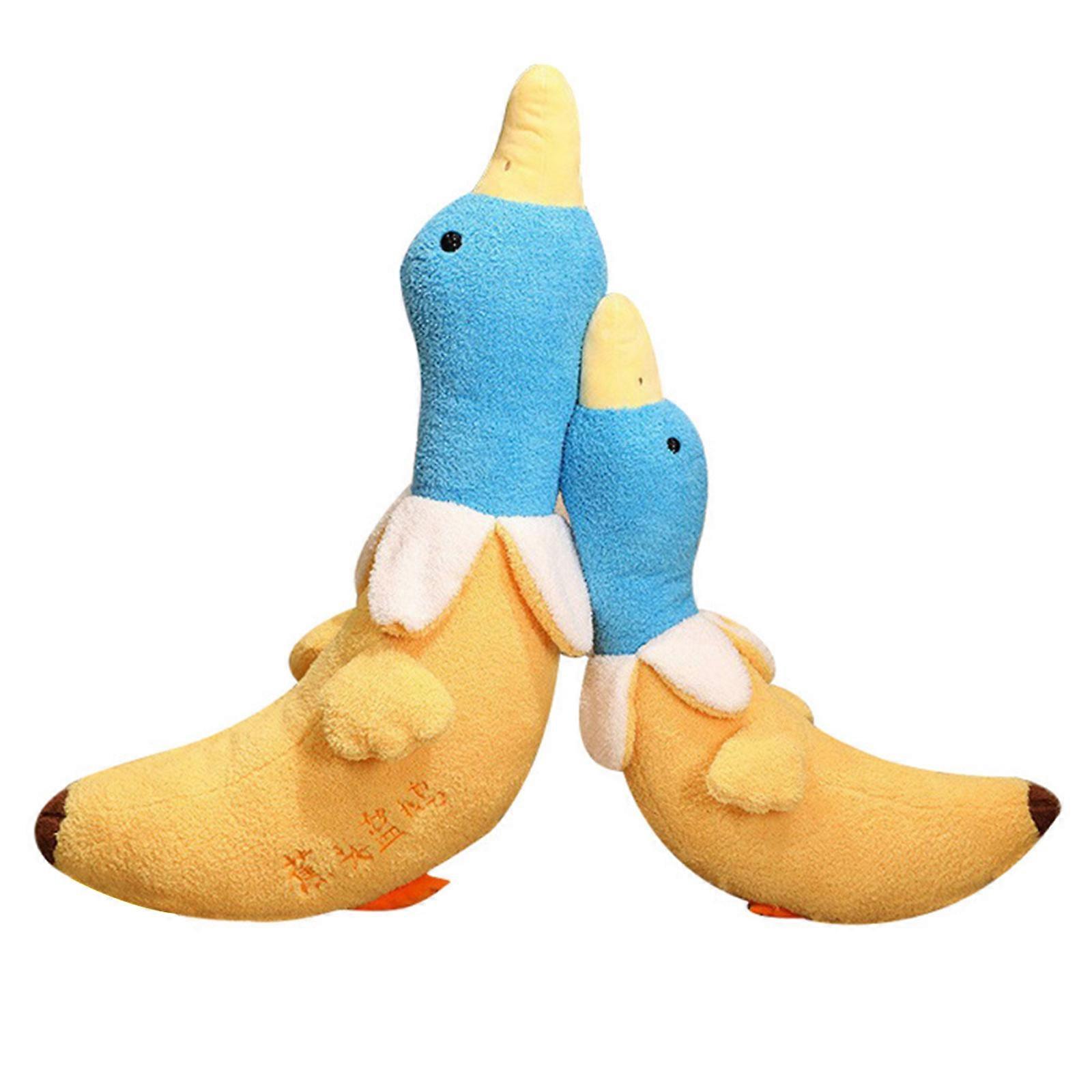 80/100cm Banaan Blauwe Gans Knuffel Groot Wit Gans Knuffelkussen