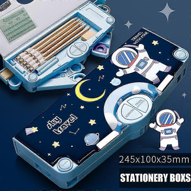 Multifunction Pencil Case Stationery Organizer Box Cute Pattern School Supplies