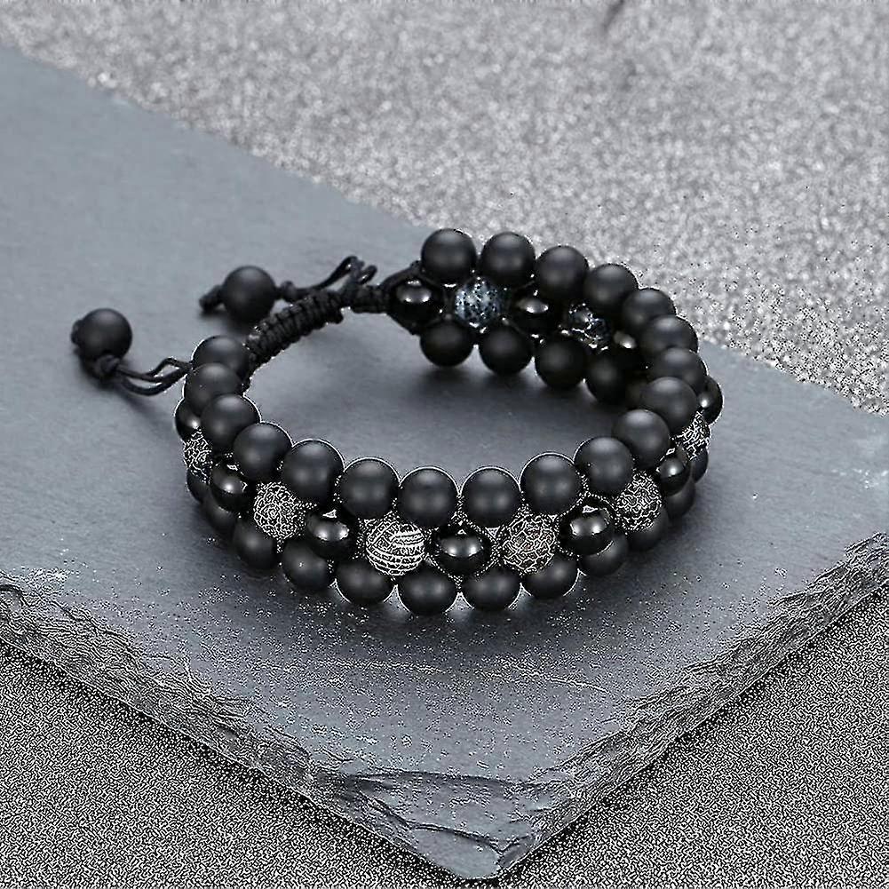 Perler Chakra Armbånd Tigre Øje Ædelsten Sort Onyx Obsidian Lava Rock Stone Essential Gave
