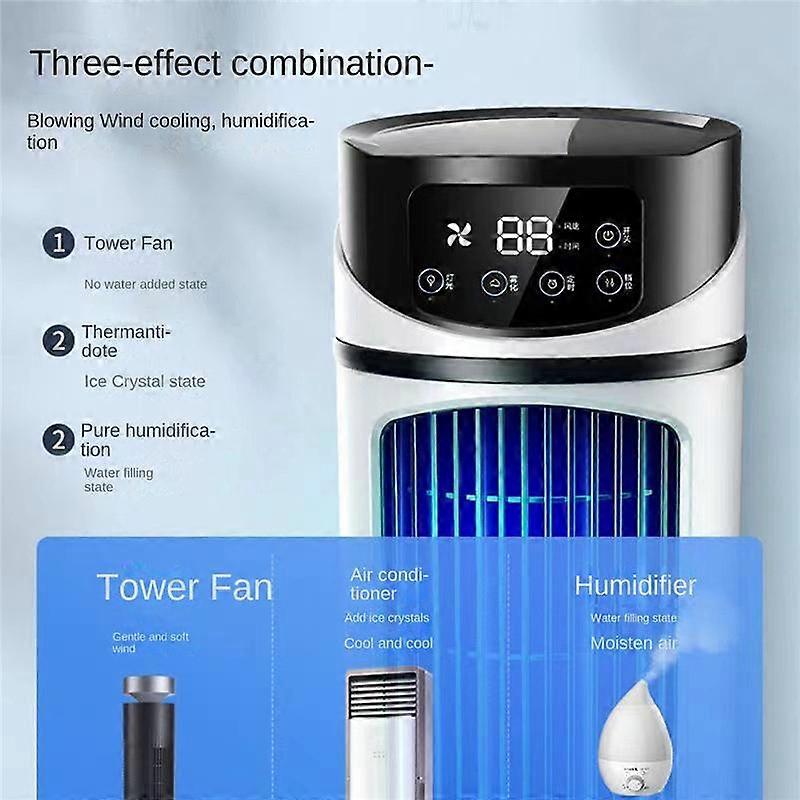 Portable Air Conditioner Home Mini Air Cooler Portable Air Conditioner for Office 6 Gears Wind Blac