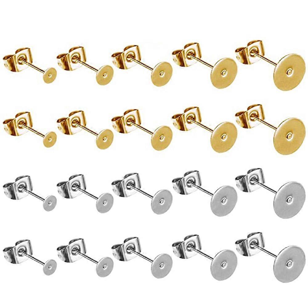 60 par (guld stål farve) rustfrit stål ørestifter