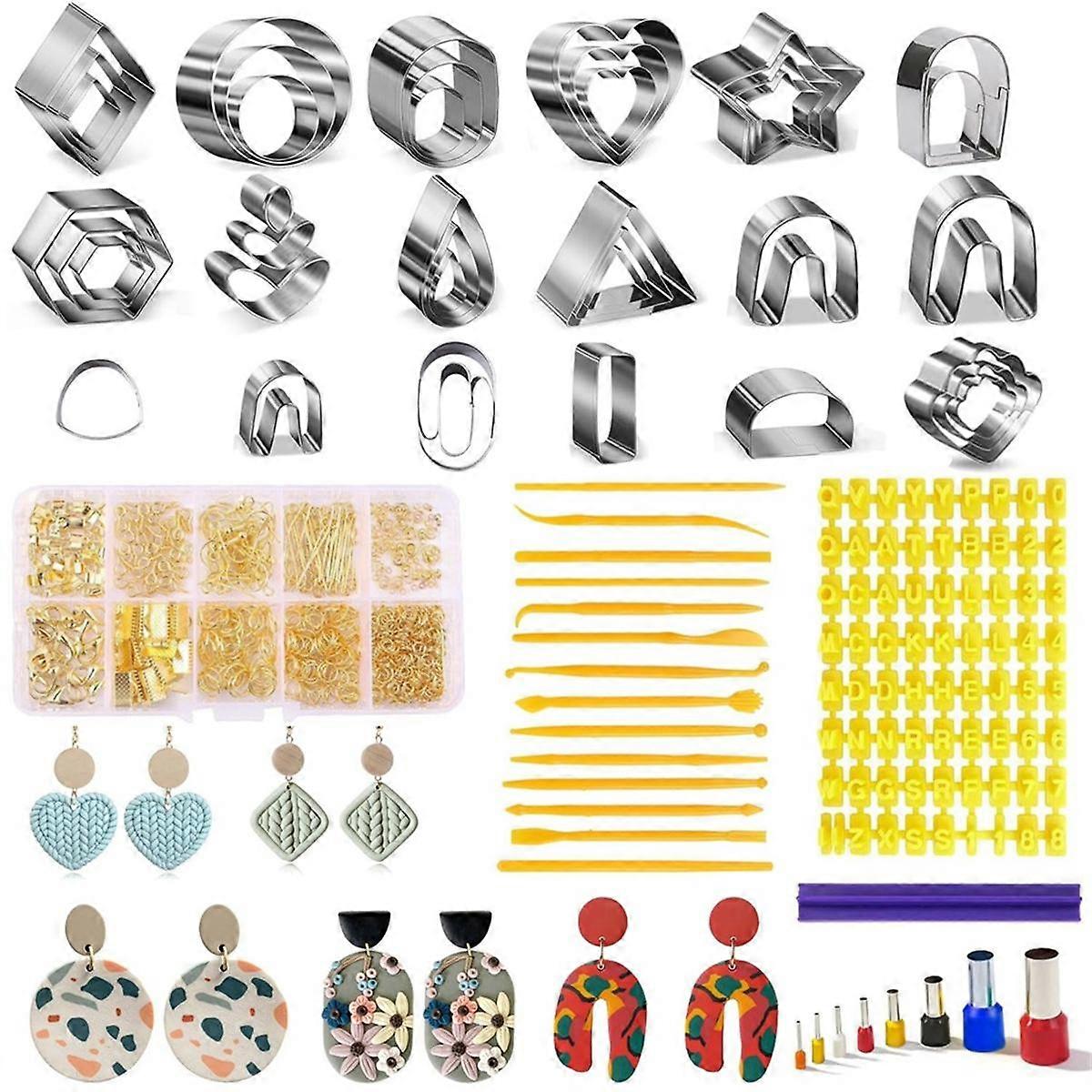 Polymer Clay Cutter for Earring Making, For Polymer Clay Tool Set for DIY Sculpting Clay Earrings C