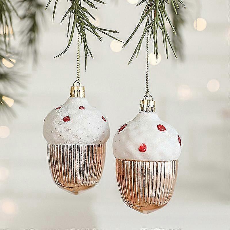 2pcs arbre de Noël pendentif décoration noisette