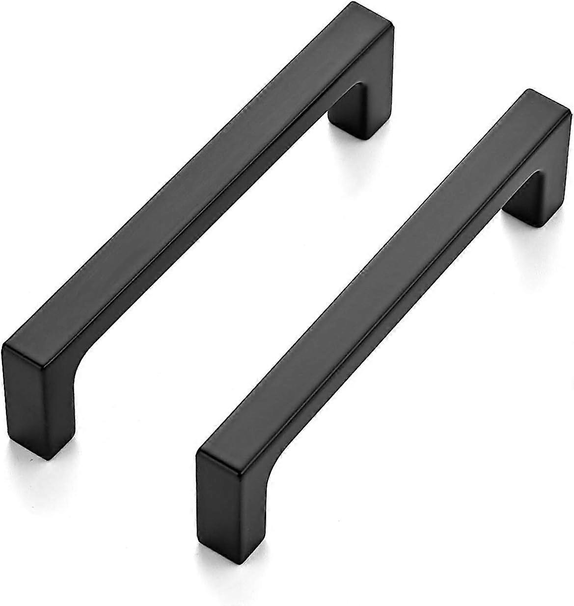 10 Pack Solid 3-3/4 Inch Square Kitchen Cabinet Pulls, Matte Black Cabinet Pulls, Drawer Pulls, Kitchen Cabinet Hardware, Flat Black Kitchen Pulls