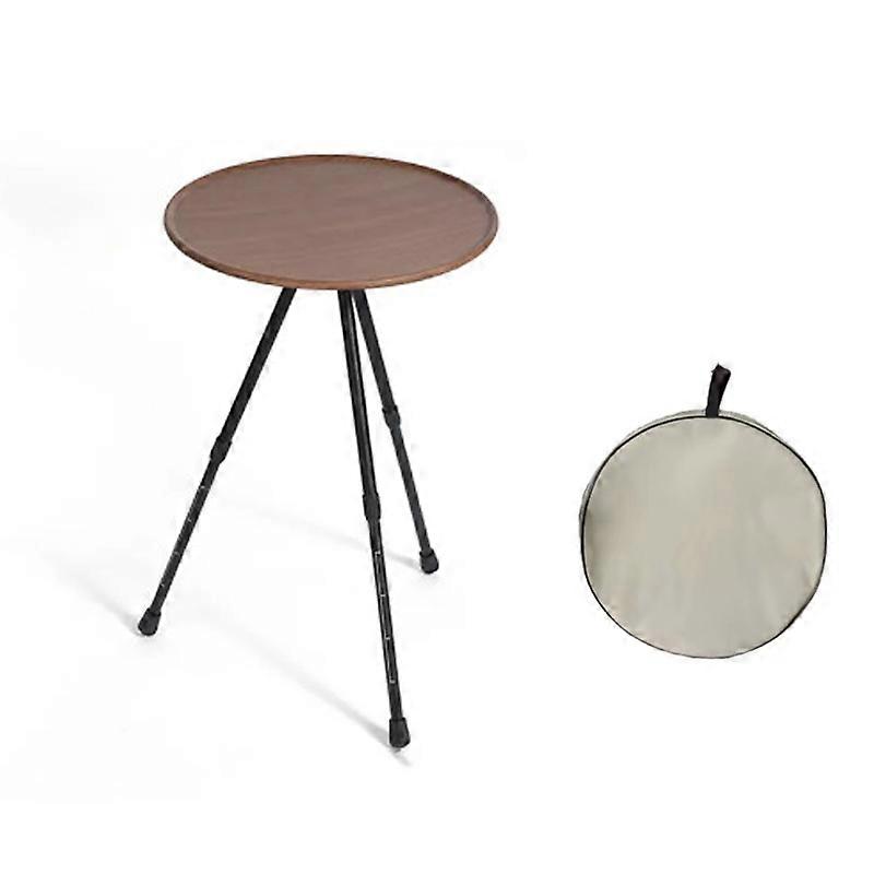 Outdoor telescopic folding round dining table, three-foot portable dining table, aluminum alloy coffee table, liftable table for hiking and picnic