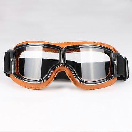2018 Newest -Style Leather Goggles Vintage Motorcycle Goggles Vintage Motorcycle Goggles Retro Jet Helmet Glasses
