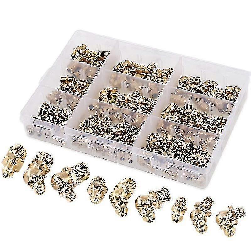 145-teiliges Sortiment an metrischen Standard-Messing-Hydraulikschmiernippeln