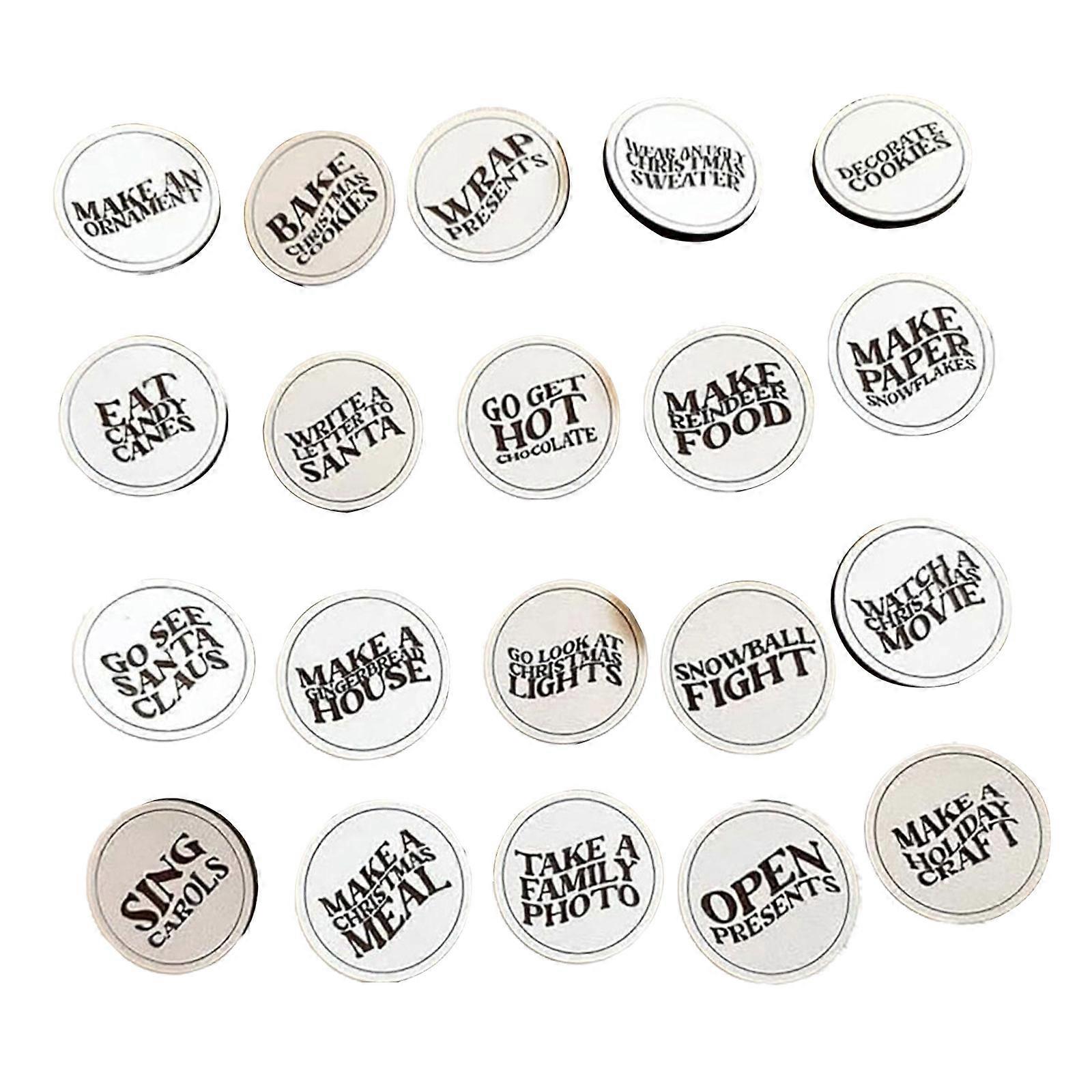 Kerst Countdown Tokens Set, Kerst Advent Tokens
