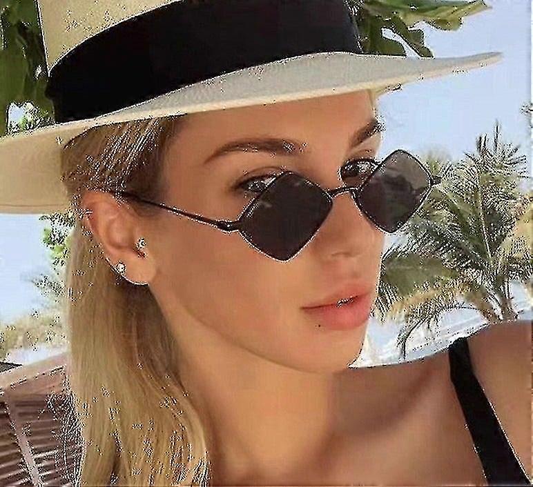 Damen Metall Rhombus Sonnenbrille