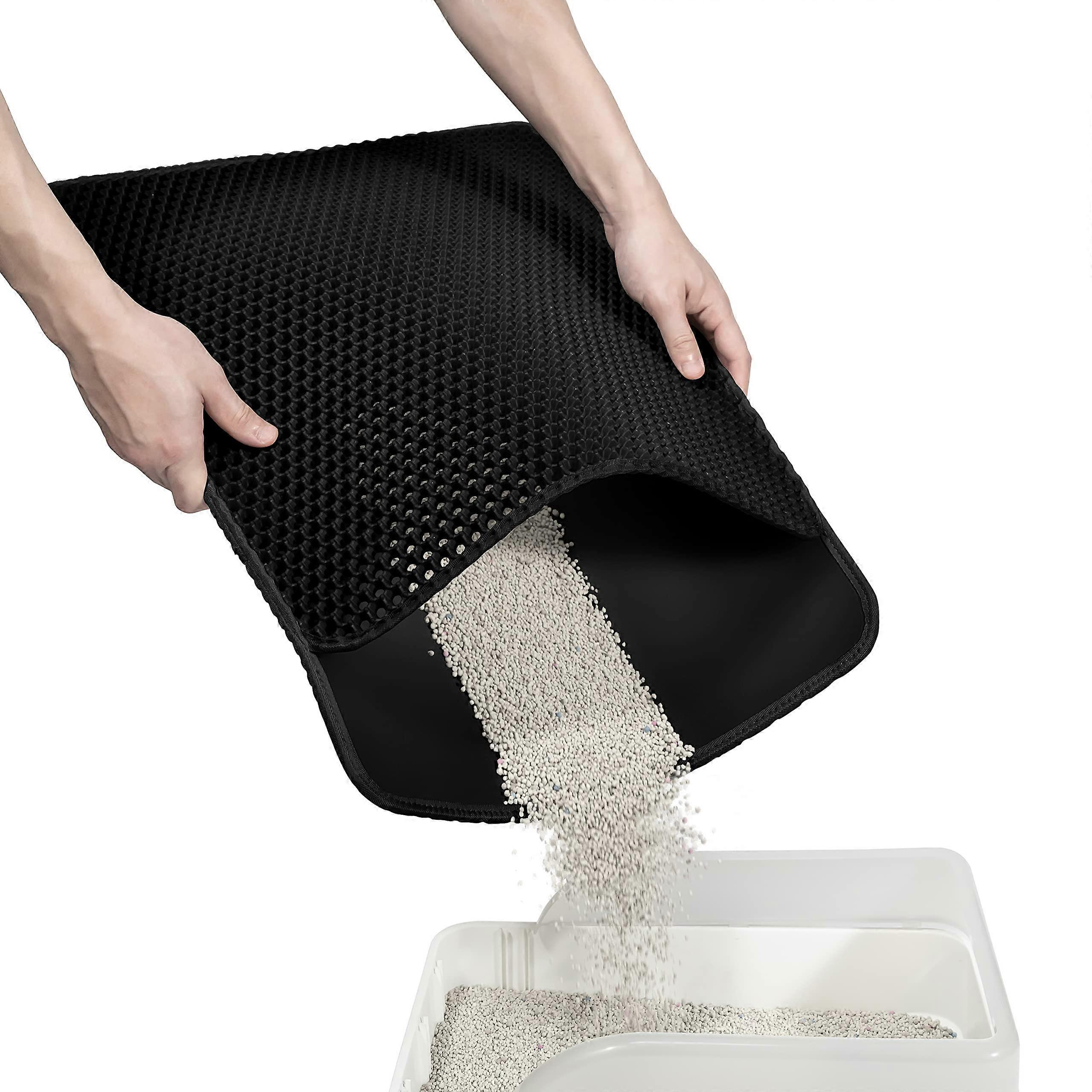Cat Litter Tray Mat, 50 x 40 cm Waterproof Honeycomb Double Layer Design Litter Tray Mat