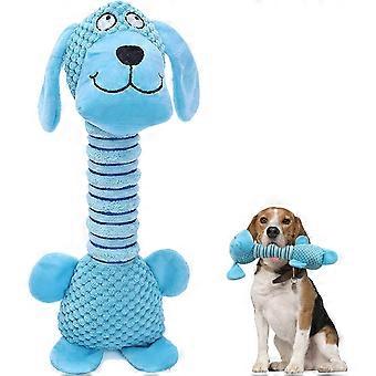 Hondenspeelgoed, Duurzaam kauwspeelgoed voor het reinigen van tanden Pluche dier Hondentrainingsspeelgoed voor kleine tot middelgrote honden (blauwe hond)