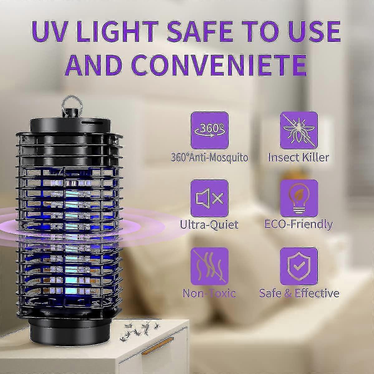 Electric Mosquito Insect Killer Bug Fly Wasp Killer Trap Zapper Uv Led Lamp