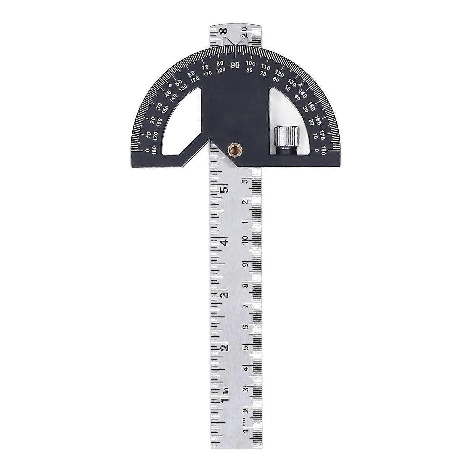 8in Woodworking Angle Protractor Ruler for Edge Measurement and Scribing