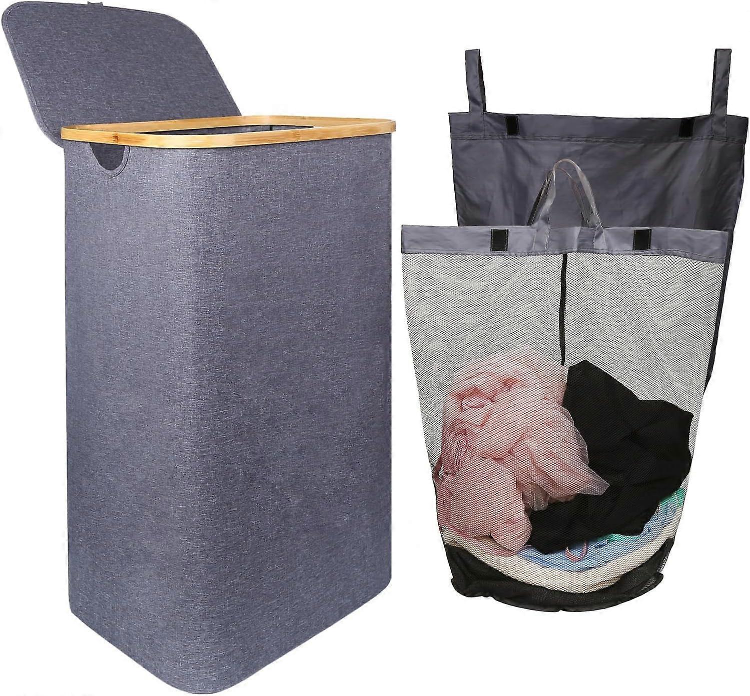 Laundry Hamper with Lid100L Large Hampers for Laundry with Handles, foldable laundry basket with Removable BagsFreestanding Laundry Hamper for Bedroom