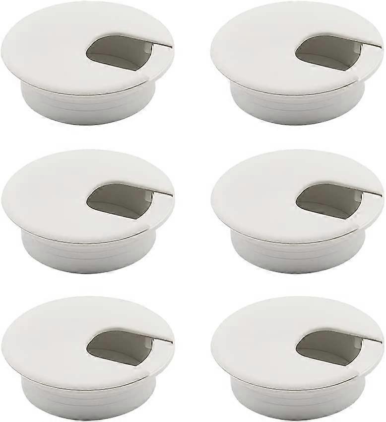 6pcs Desktop Cable Grommet,Round,White