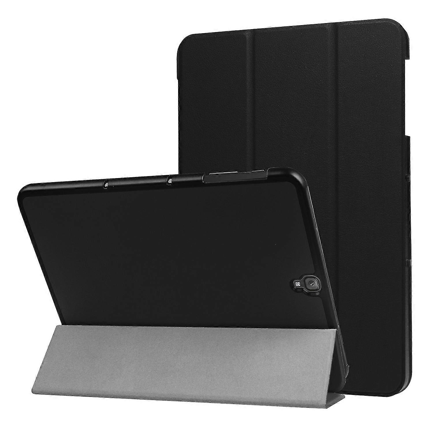 Tri-fold Flip Leder Stand Case für Samsung Galaxy Tab S3 9,7 Zoll T820 - Schwarz