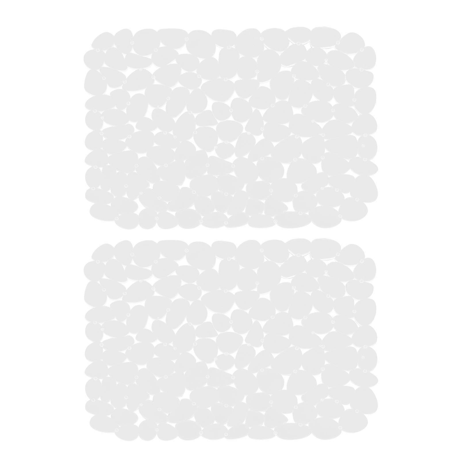 2 Pcs Clear Placemats Wash Basin Pad Stemware Protector Mat Pebble Sink Mats Dish Drying Pads Pebble Place Mat