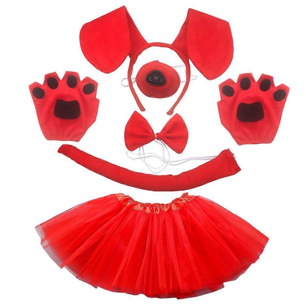 Puppy Dog Costume Set Dog Ears Headband Bowtie Nose Tail Animal Costume