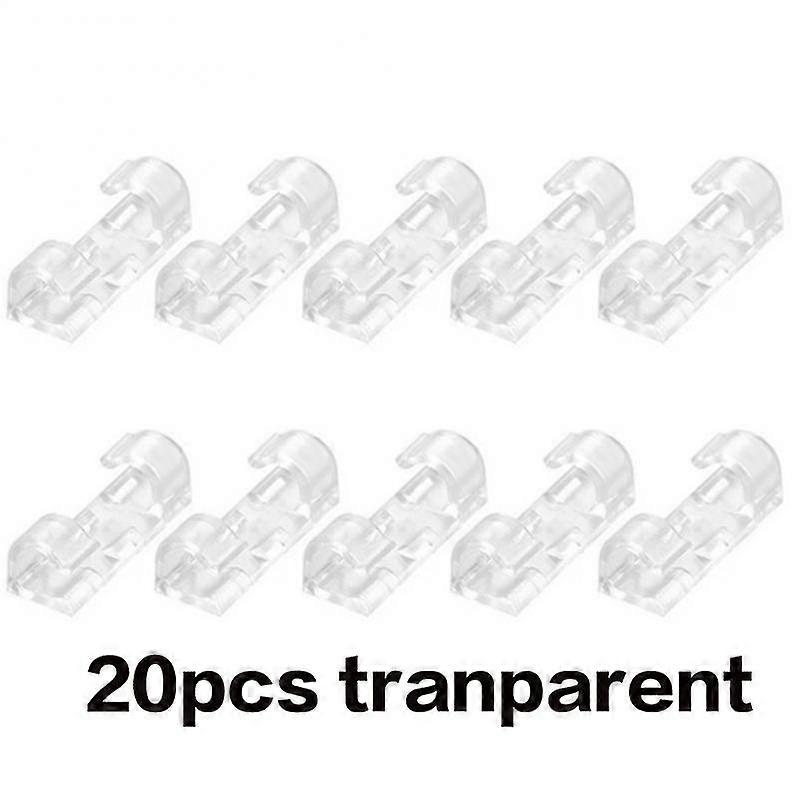 20 Pcs Cable Clips Organizer Drop Wire Holder Cord Management Self-adhesive Cable Manager Fixed