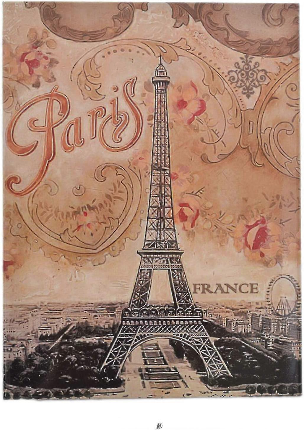レトロなヴィンテージフレンチパリエッフェル塔金属錫サインホームバーカフェレタウラント壁装飾サイン12x8インチ