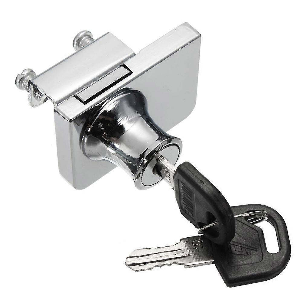 5-8mm Zinc Alloy Glass Door Lock Durable Glass Display Showcase Lock with 2 Keys