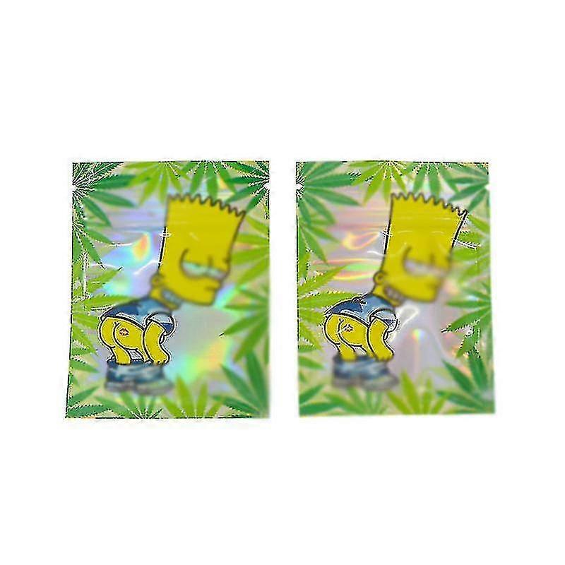7x9cm Wiederverwendbare Lebensmittelaufbewahrung Blätter Mylar Ziplock Beutel Wasserdichte Verpackung Cooki Transparente Tasche Kunststoffdruck Aufbewahrungstaschen-ykc-100pcs-pattern16