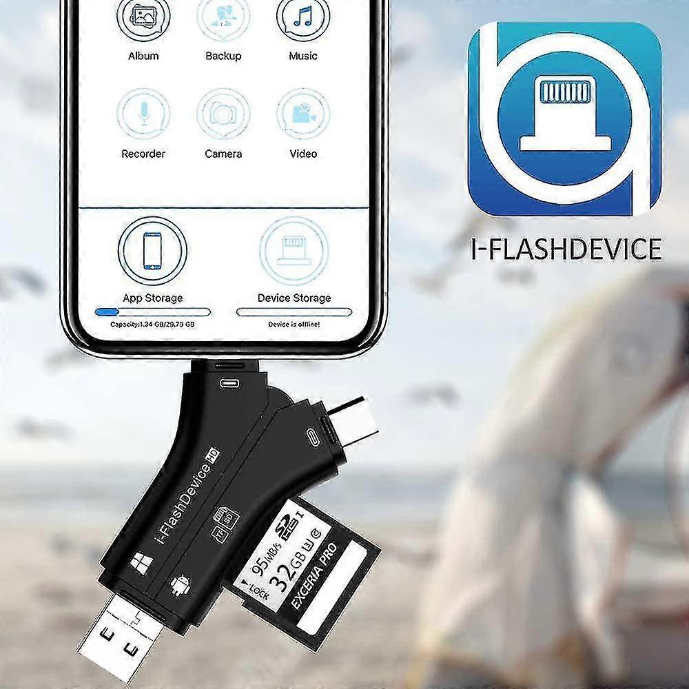 4 In 1 External Usb Micro Sd Tf Adapter