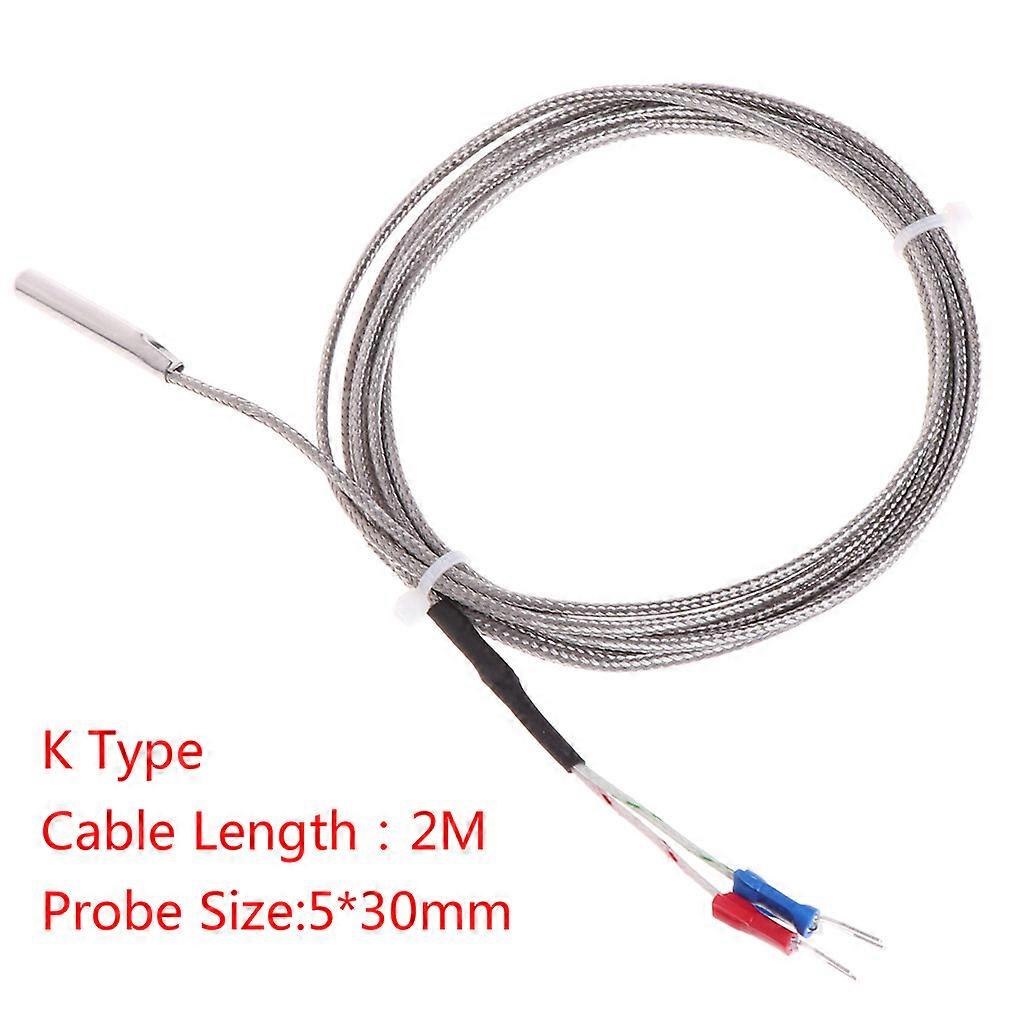  2m αισθητήρας θερμοκρασίας θερμοηλεκτρικών ζευγών τύπων Κ 0-600 5*30mm έλεγχος ανοξείδωτου