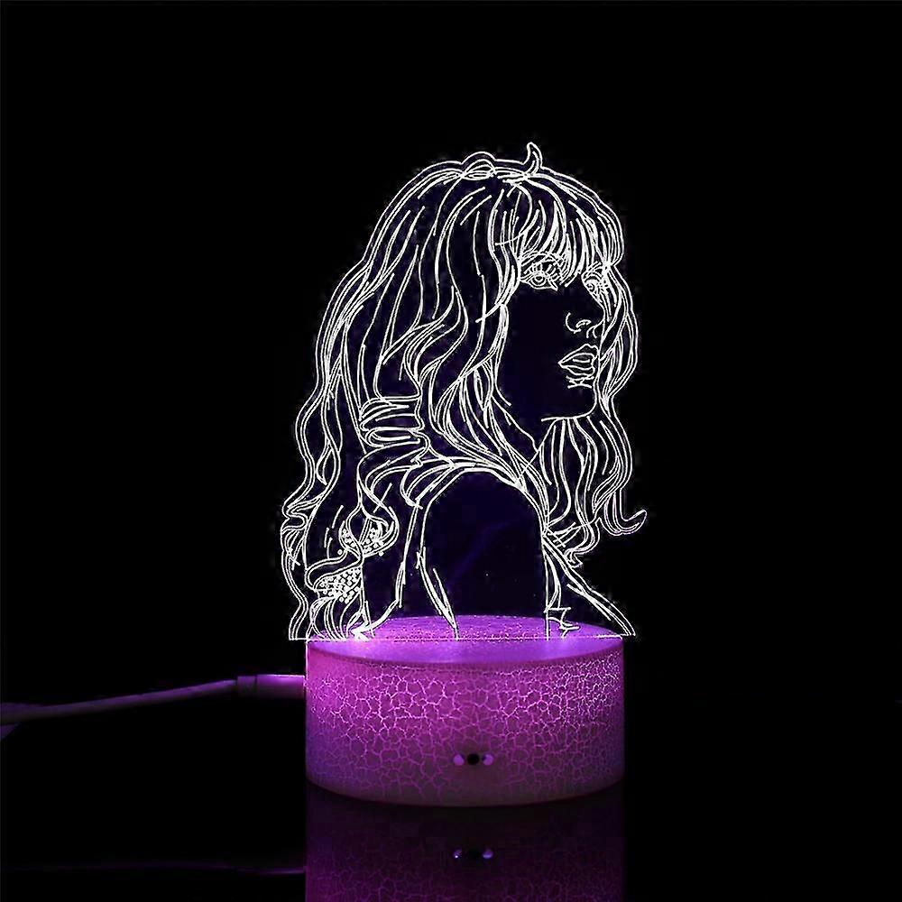 Taylor Swift Light Lampada Illusione 3D per camera da letto con telecomando e Smart Touch, lampada da comodino dimmerabile a 16 colori per la decorazione della camera da letto