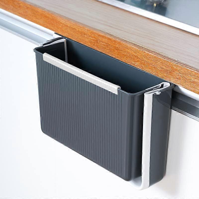 Foldable and Collapsible Hanging Kitchen Trash Can with 3L Capacity