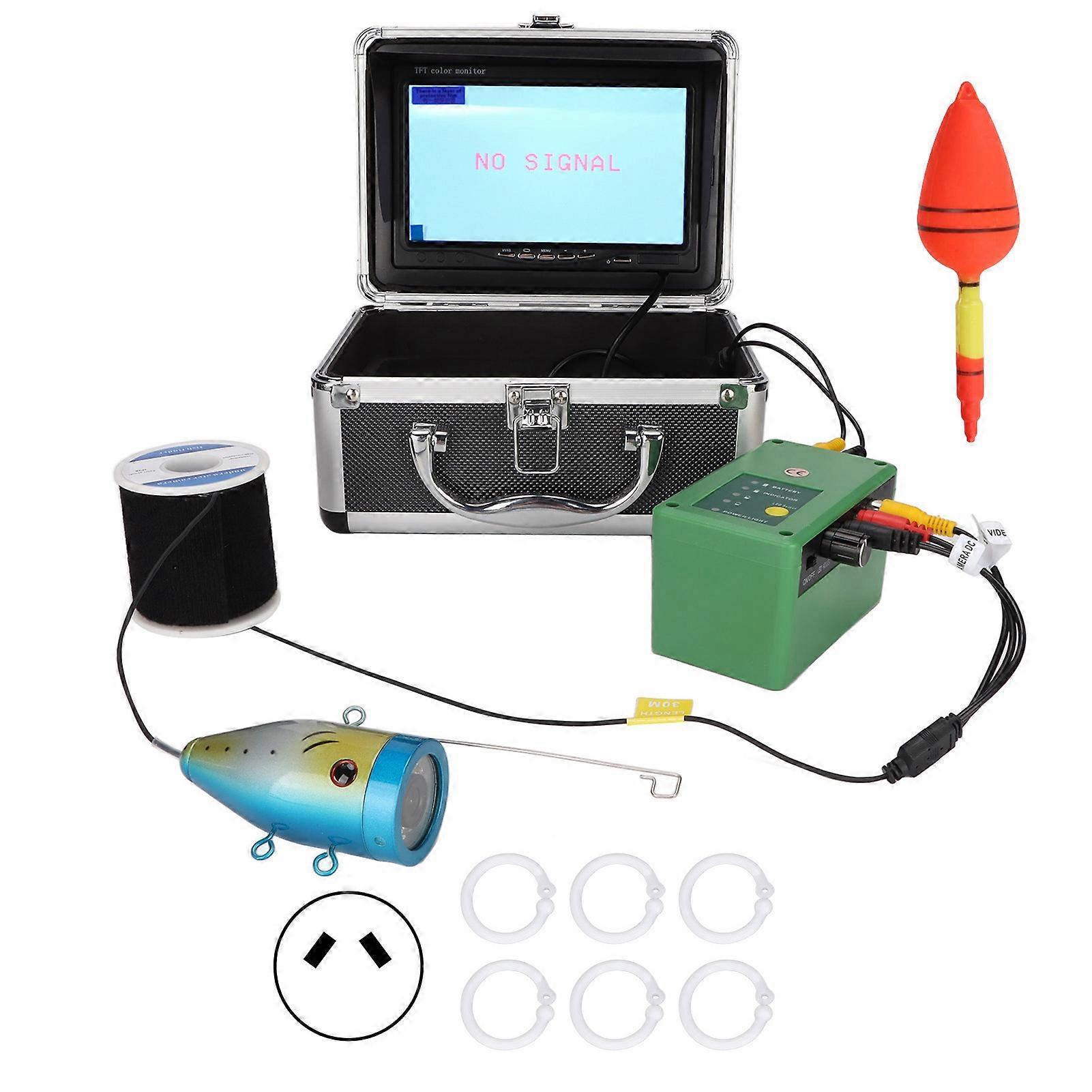 Caméra de pêche sous-marine 30 m, 1 000 TVL, mégapixels, angle de vision de 92 °, écran couleur TFT 7 pouces, 15 lampes infrarouges, prise 100-240 VAU
