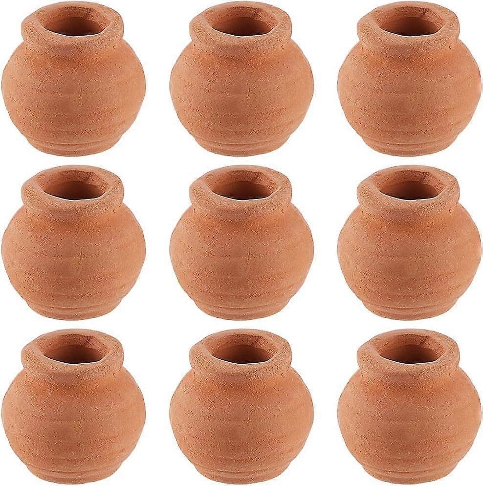 1 Box 10Pcs Miniature Tiny Clay Pots Pottery Planter Mini Flower Terra Cotta Succulent Pots for Fairy Garden DIY Plants Office Desktop Windowsill Deco