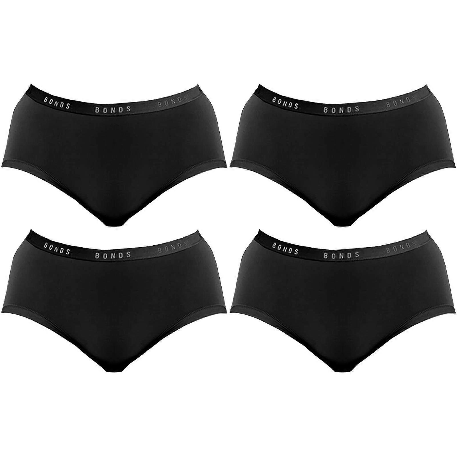 4 Pack Bonds Invisitails Full Briefs Womens Ladies Panties Underwear Wzggy Black Bulk