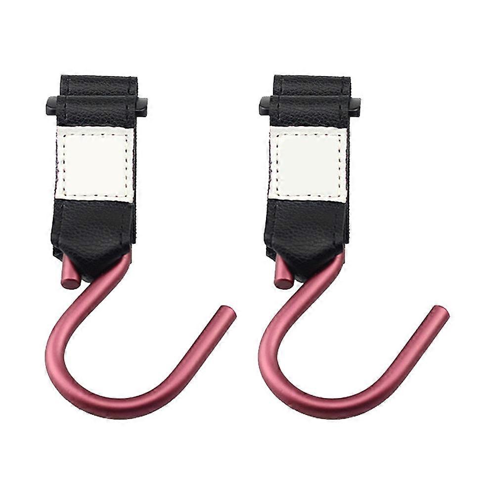 Universal Multi Purpose Stroller Hook Baby Stroller Hanger Accessory(Black Strap+Red Hook)
