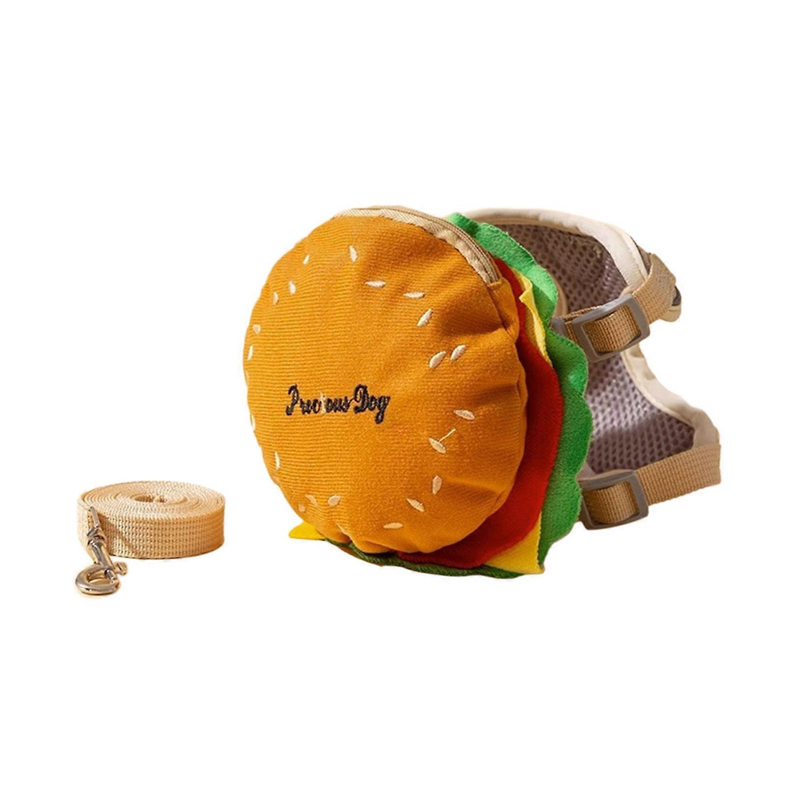 Köpek Kendi Kendine Sırt Çantası Açık Eğitim Evcil Hayvan Yürüyüş Kampçılık Yürüyüş Temel Çok Fonksiyonlu Köpek Hamburger Çantası ve Tasma Seti XL