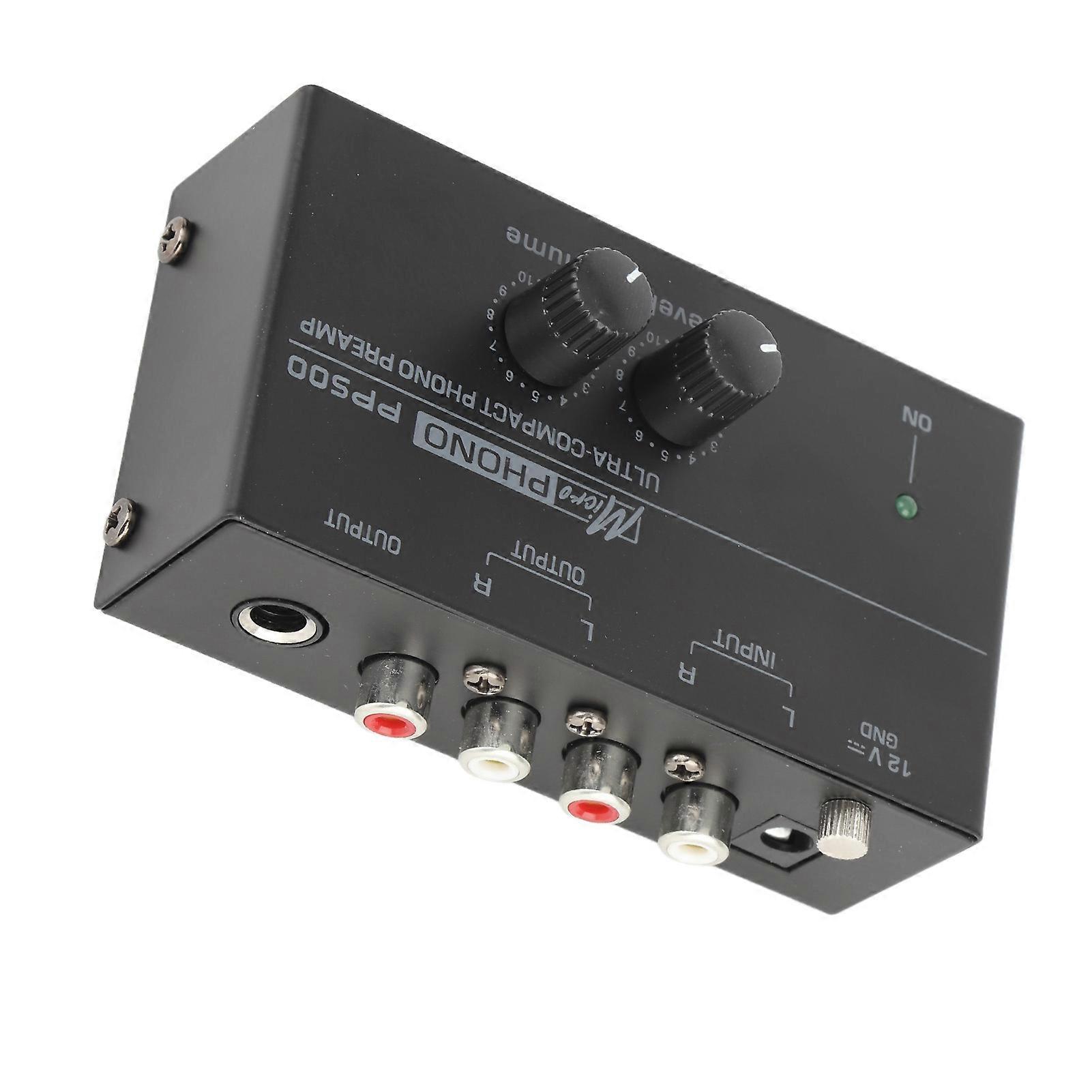 Phono Turntable Preamp Ultra Low Noise Independent Volume Control Phonograph Preamplifier for Record Player 100?240V US Plug