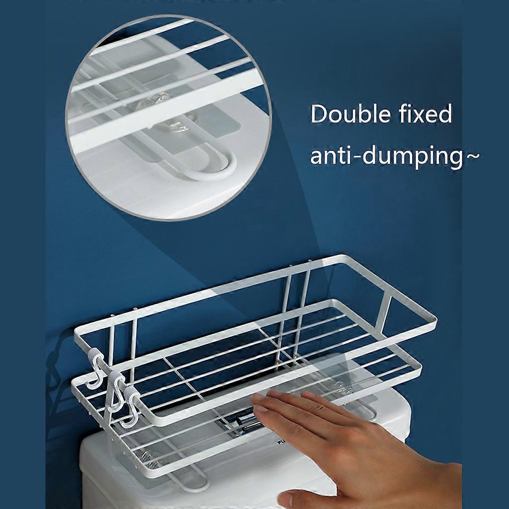 Bathroom Wall Mounted Shelves with Hooks Floating Storage Shower ...