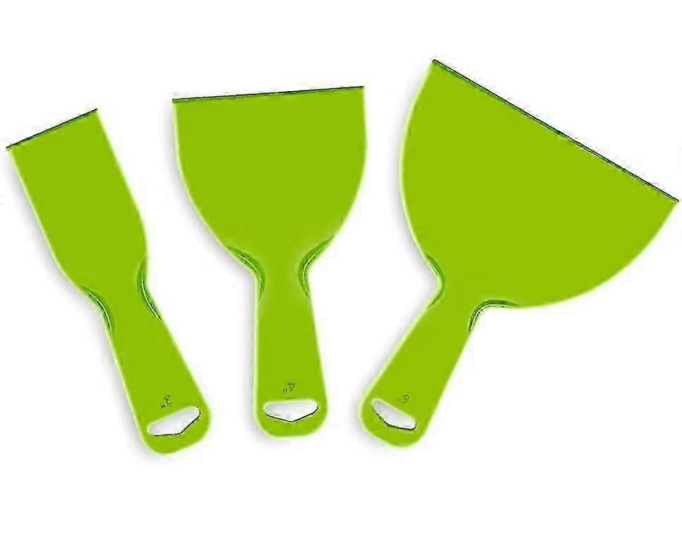 Plastic Putty Knife Set, Flexible Plastic Paint Scraper Tool  Wallpaper Scraper Plastic, Spatula Scraper (3pcs, Green)