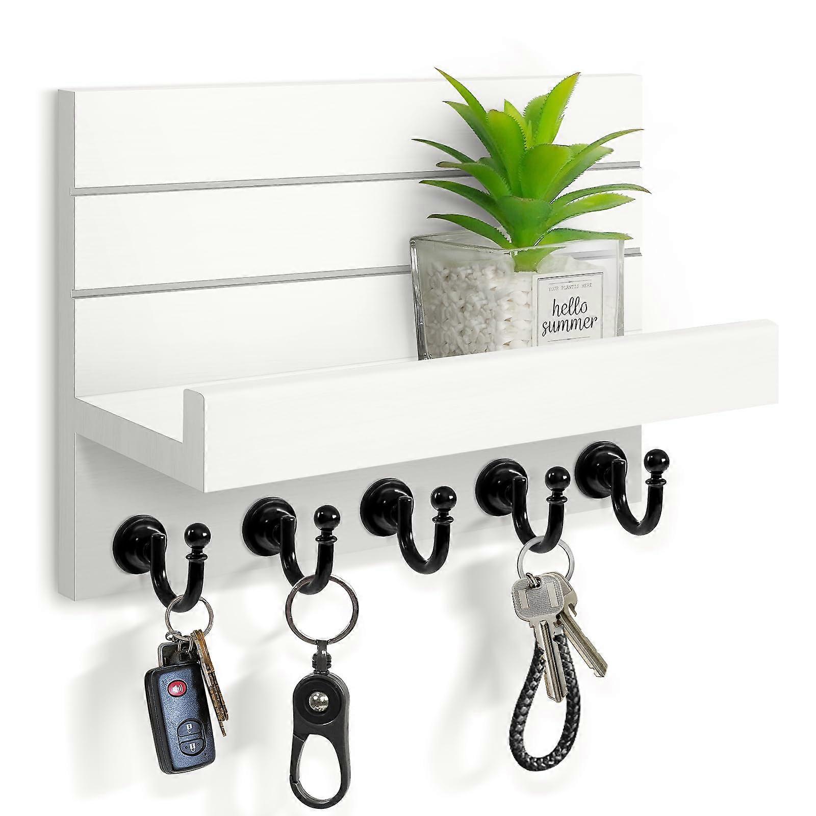 Key Holder for Wall Mail Organizer Wall Mount Hanging Key Rack for Kitchen with 5 Sturdy Key Hooks