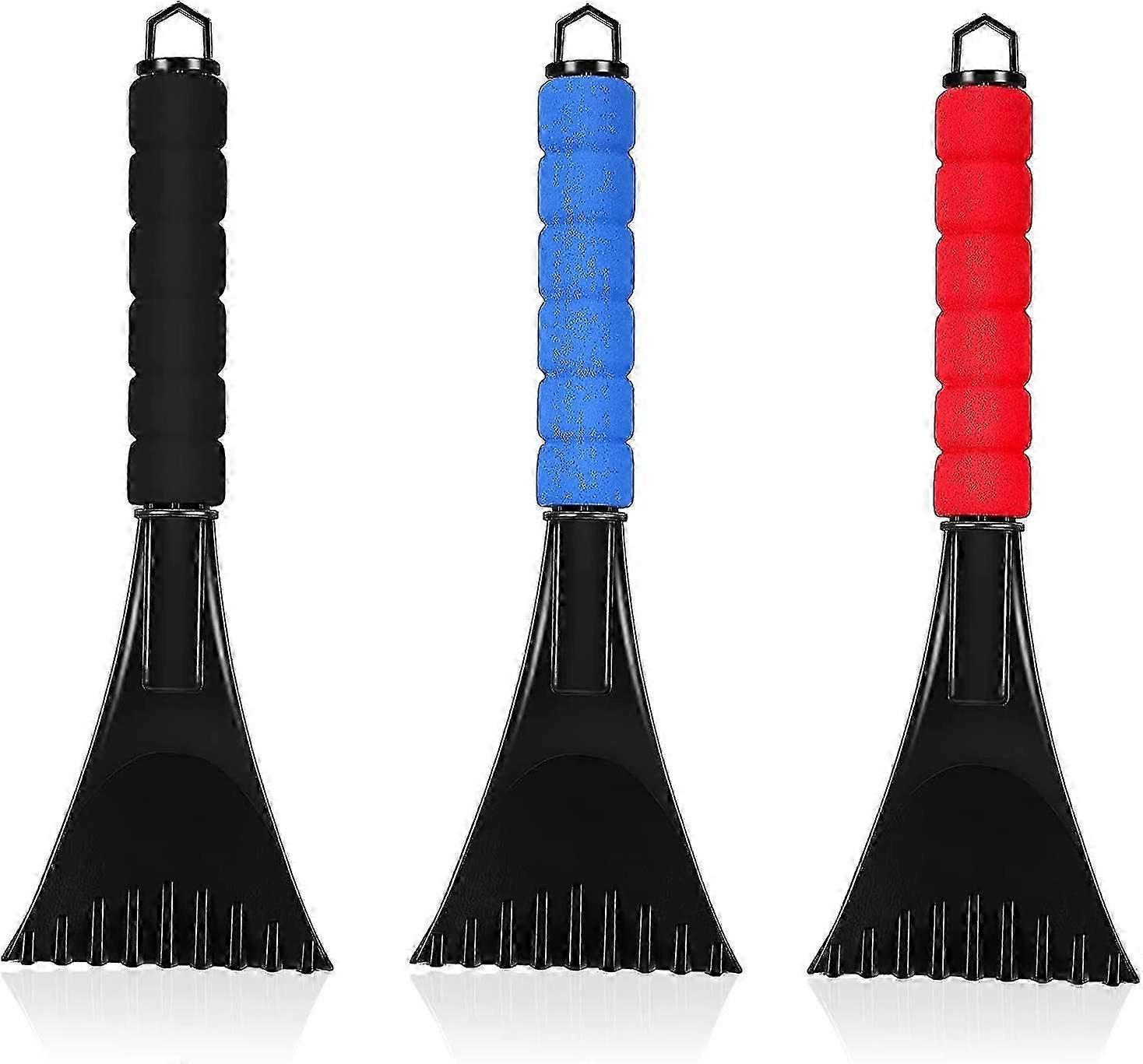 Cars Ice Scraper  Car Windshield Plastic Snow Frost Ice Removal Tool With Foam Handle For Cars Trucks Window (3 Pieces ,multicolor)